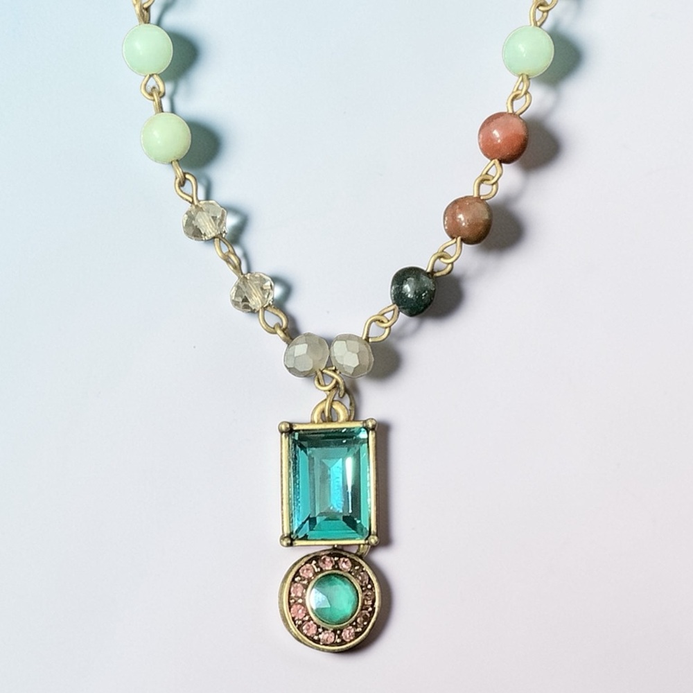 Heidi Daus Multicolor Beaded Art Deco Pendant